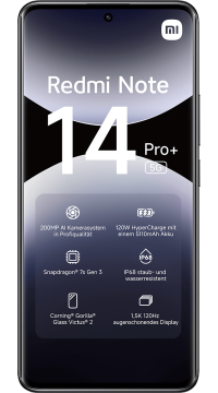 Xiaomi Redmi Note 14 Pro+ 5G, 256 GB T-Mobile schwarz